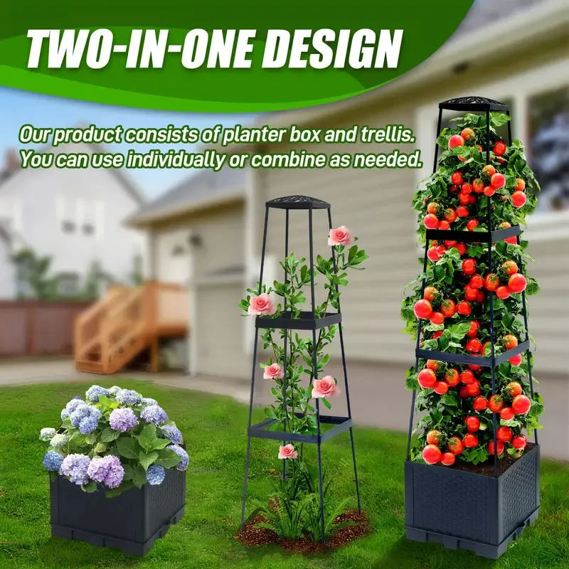 Indoor Herb Garden - Tomato Tower with Self Watering Planting