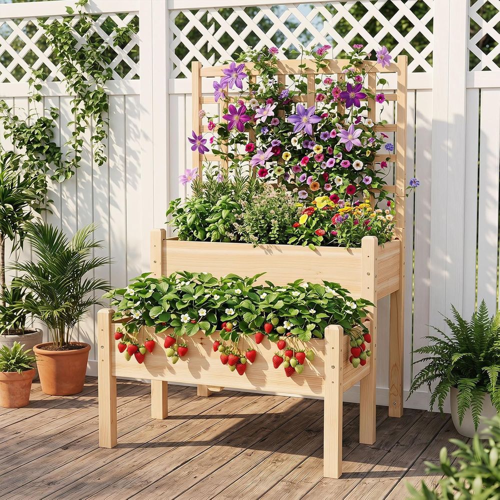 Raised Garden Bed with Trellis - Raised Garden Bed review and price