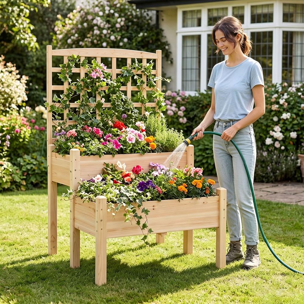 Raised Garden Bed with Trellis - Raised Garden Bed review and price