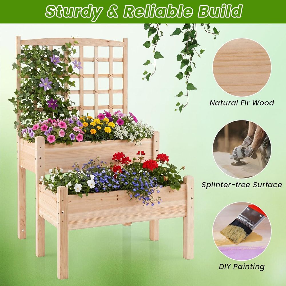 Raised Garden Bed with Trellis - Raised Garden Bed review and price