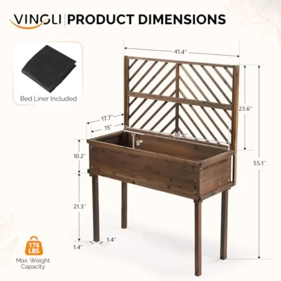 Wooden Raised Garden Bed with  - Raised Garden Bed review and price