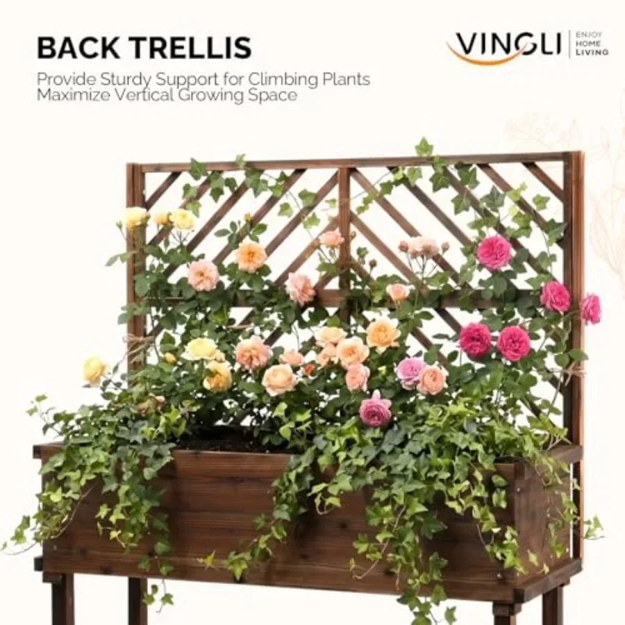 Wooden Raised Garden Bed with  - Raised Garden Bed review and price